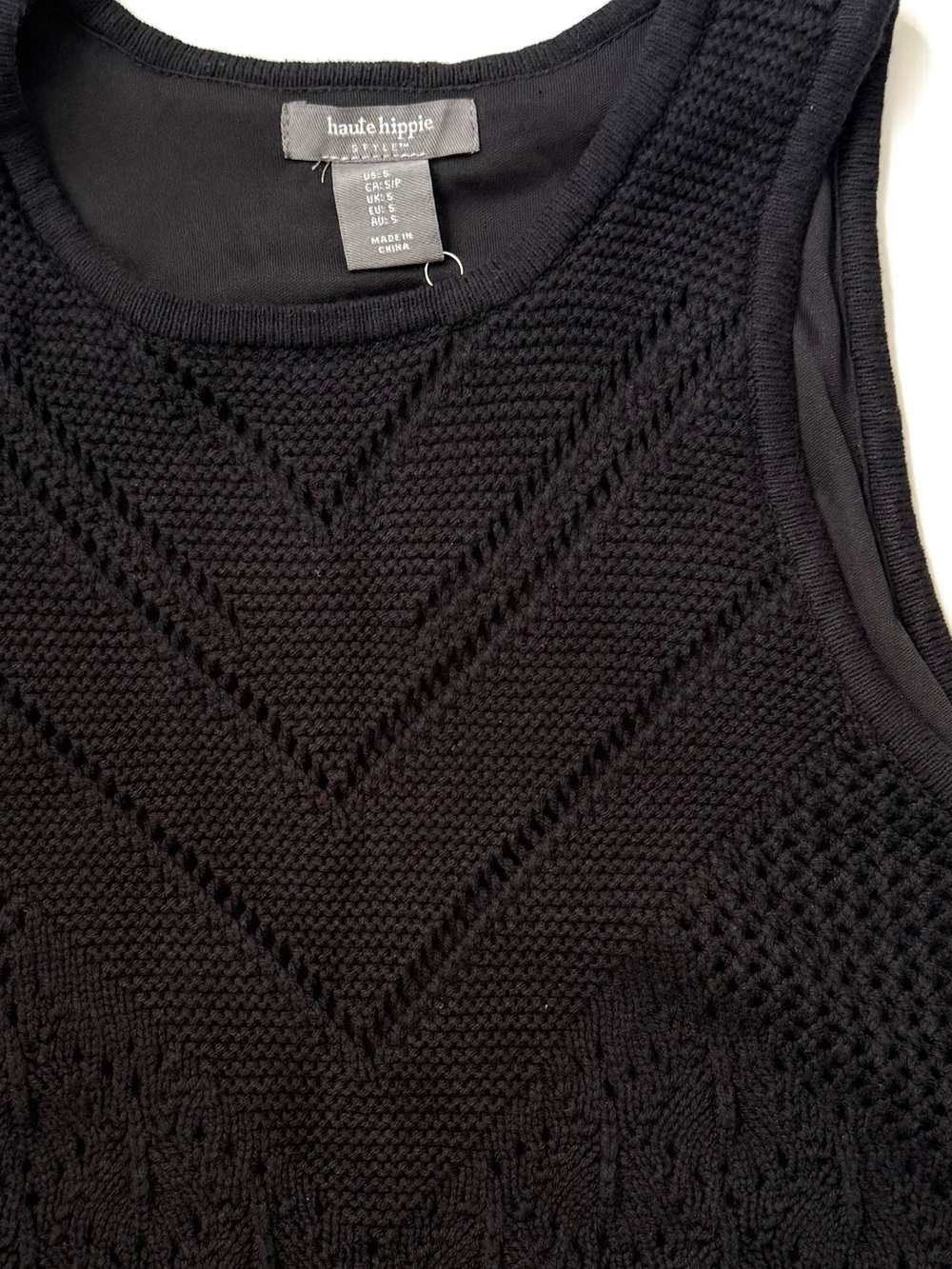 Haute Hippie Black Sleeveless Knit Crop Tank - Picture 5 of 7